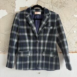 Vtg Pendleton Plaid Blazer Jacket 100% Wool Made in USA Classic‎ Preppy Womens S